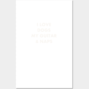 DOGS GUITAR NAPS WHITE Posters and Art